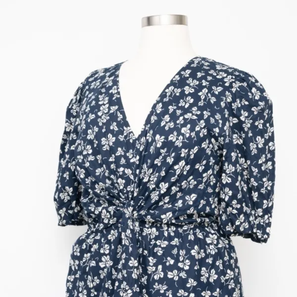 Lauren Ralph‎ Lauren. 80s Puff Sleeve Floral Cotton Voile Dress. - Image 10