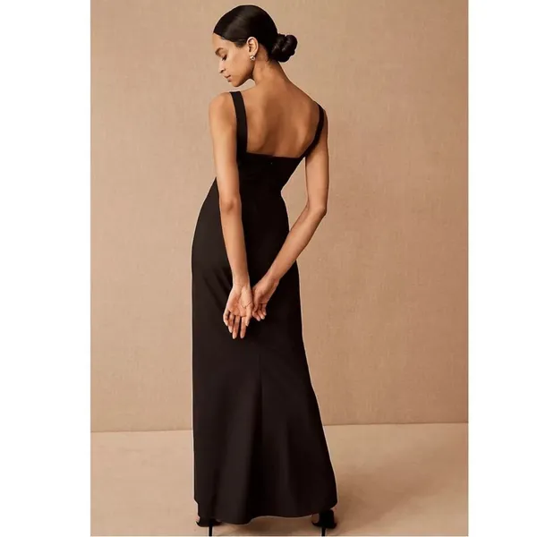 BHLDN Catarina Crepe Maxi Dress in Black - Image 3