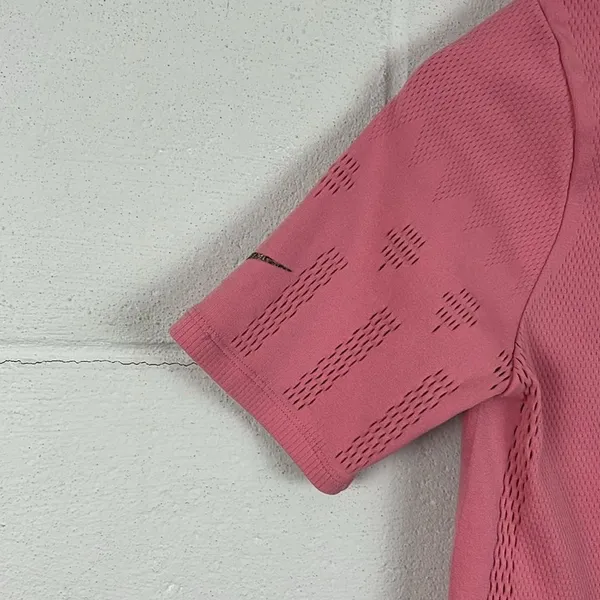 Nike Yoga women’s Dri-Fit Adv luxe short sleeve pink crop top athletic size M - Image 4