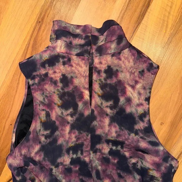 Amanda Uprichard Purple Tie Dye Sleeveless Mock Neck Mini Dress wedding‎ holiday - Image 4
