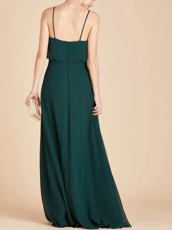 Birdy Grey Gwennie Chiffon Blouson Maxi Dress Women Size Small Dark Green - Image 3