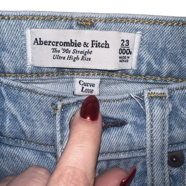 Abercrombie Curve Love 90s Straight Jeans Womens 23 Ultra‎ High Rise - Image 3
