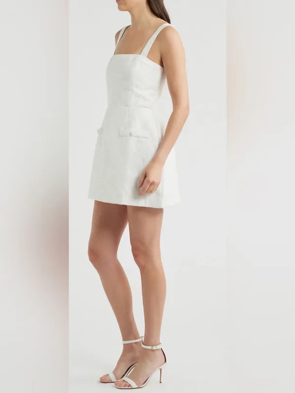 NEW Amanda Uprichard Martini Floral Jacquard White Romper Sz S - Image 3