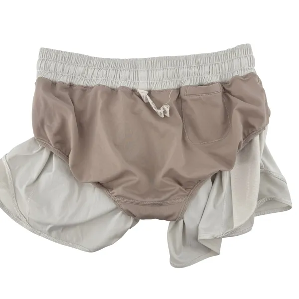 Lululemon Hotty Hot Short Long 4" White‎ Women 6 Lined Run Activewear W7ATJT - Image 4