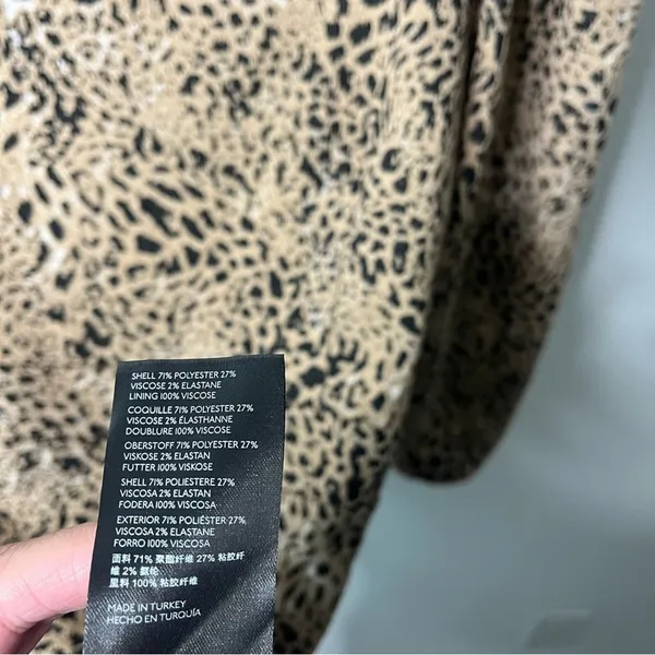 Anthropologie Maeve Animal Print Knit Cut-Out Mini Dress Leopard Tiered Size 14‎ - Image 11
