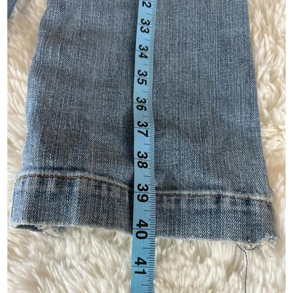 GAP Y2K Long Lean Jeans Sz2L Boot Cut Distressed Frayed Hem - Image 4