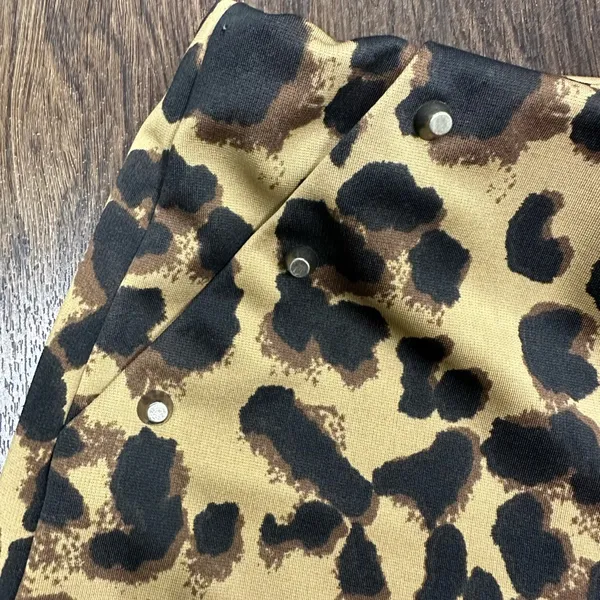 MINE Studded‎ Leopard Print Shorts Black - Image 2