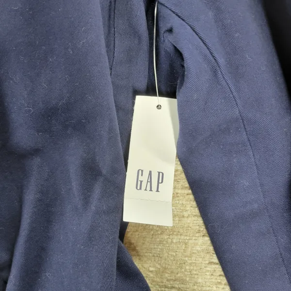 Gap Belted Trench Jacket Womens XXL Navy Blue Cotton Lined Double Breasted - Image 8