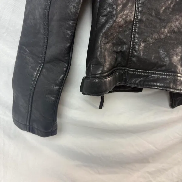 Topshop Leather Jacket Moto Black - Image 8
