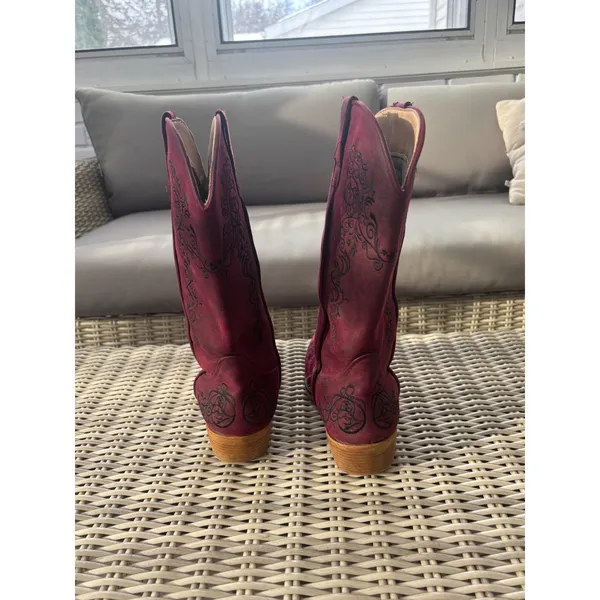 Roper Riley Scroll Embroidered Faux Leather‎ Cowboy Boots 8.5 country concert - Image 5