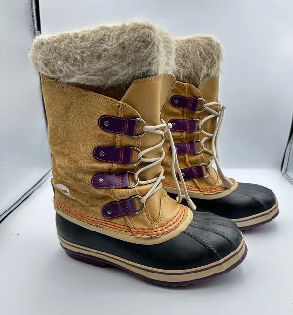 Sorel Joan of Arctic Waterproof Snow Boots Womens Size 6 Suede Faux Fur Mid Calf - Image 4