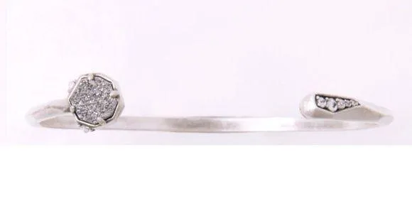 Kendra Scott Blake Bracelet Iridescent Drusy and Silver Pinch Cuff - Image 2