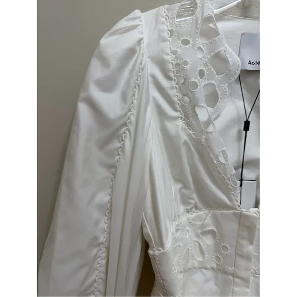 Acler Vicount Dress Embroidered Eyelet Dress Ivory White Size 6 NWT NEW - Image 6