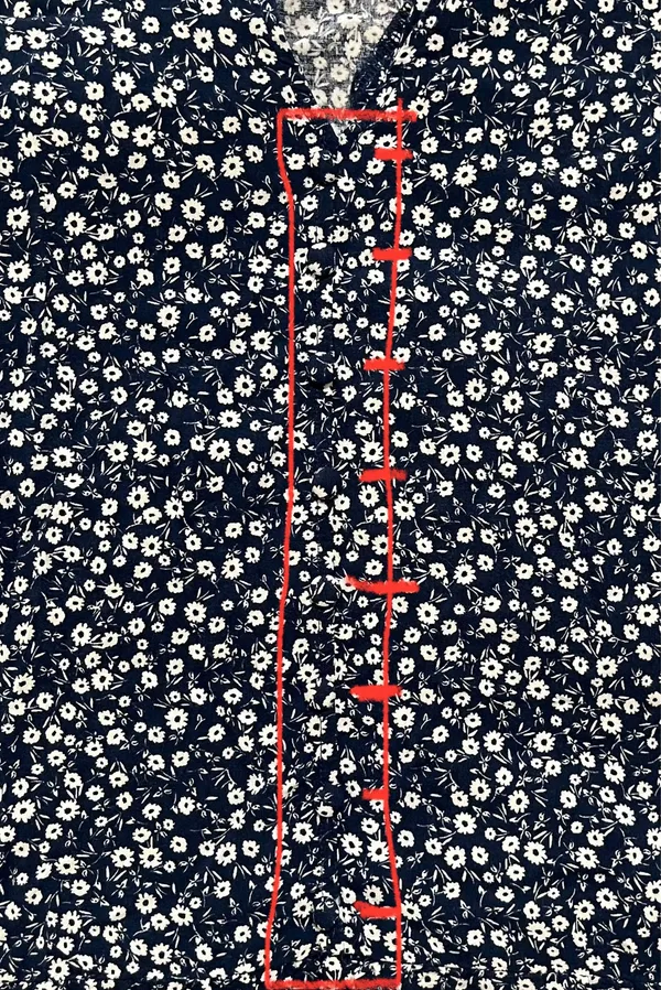 ⛴️ Mi Ami Tween Babydoll Dress~Navy & White Floral - Image 3