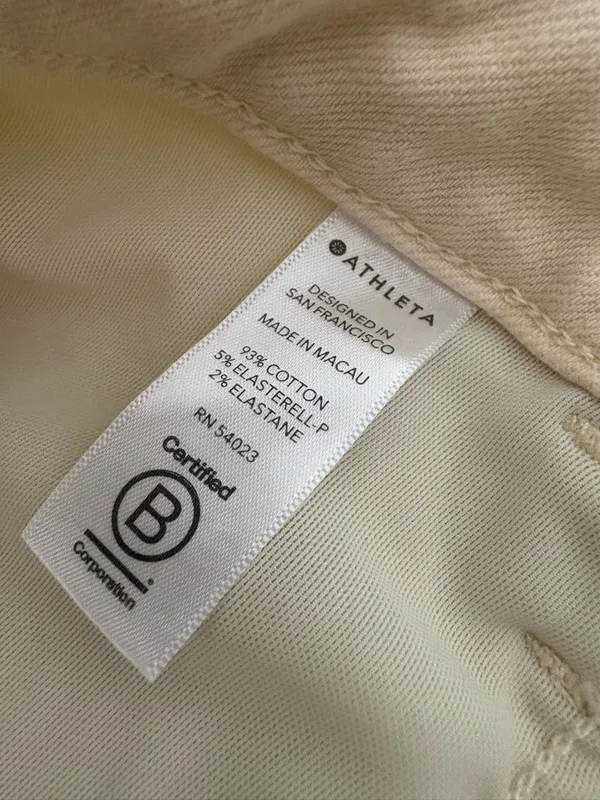 Athleta sculptek Skinny Jeans Cream Butter‎ Size 6 EUC - Image 9