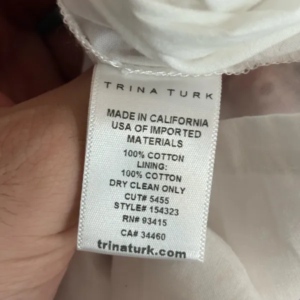 Trina Turk Elin wedding party Watercolor Floral Eyelet Fit & Flare Dress size 4 - Image 11