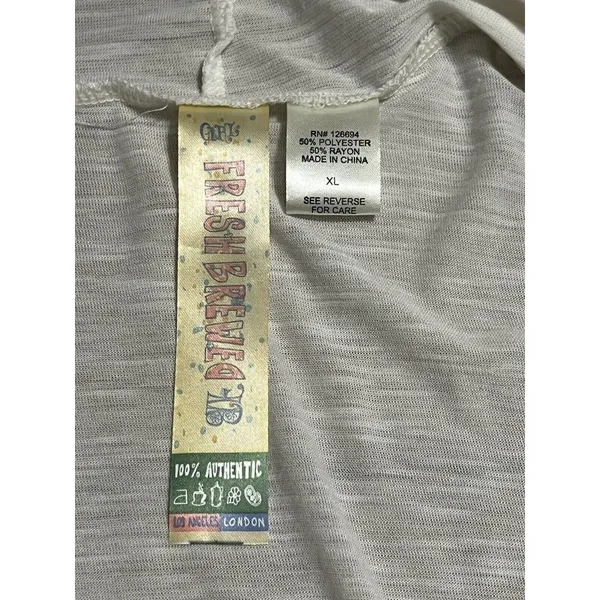 Fresh Brewed Size XL Lightweight Stretchy Summer Top Casual‎ Beach Travel White - Image 6