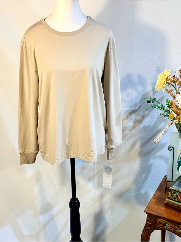💥NWT Boody Classic Bamboo Cotton Long Sleeve T-Shirt Stone Sz S🧡 - Image 3