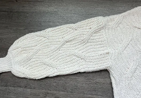 Cream Knit High Neck Sweater - Image 7