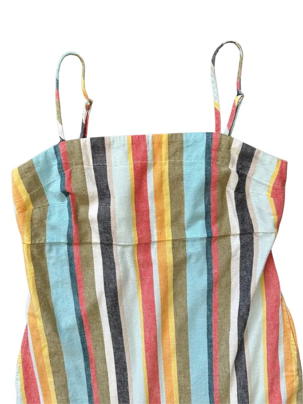 Striped Mini Slip Dress Multi Color - Image 7