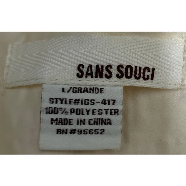 Sans‎ Souci Women's Beige/Cream Lined Lace Mini Skirt Zips on Side Size L - Image 3