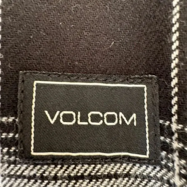 Volcom Hooded Black White Checkered Cotton Blend Ski Snowboard SZ XL # 2518 - Image 12