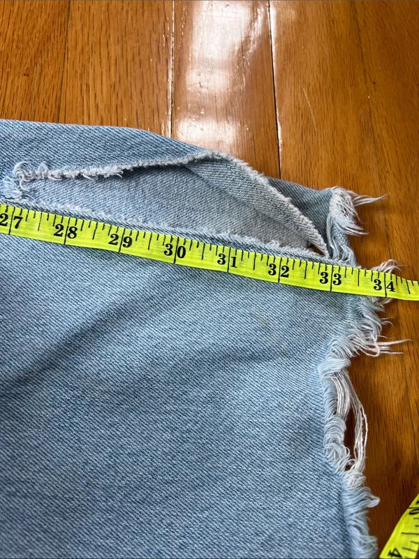 Zara 100% cotton wide leg raw split hem jeans - Image 10