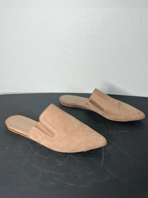 Jenni Kayne Oiled Leather Point Toe Slip On Mules in Taupe EU 41 Quiet Luxury - Image 2