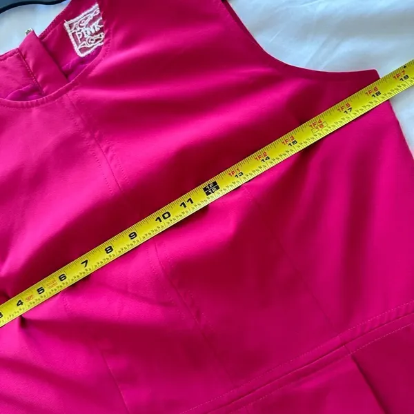 Pink Martini Sheath Pink Sleeveless Mini Dress Zipper Party Barbie Size S - Image 3