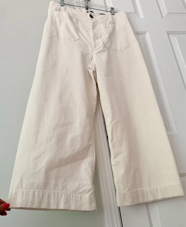 Anthropologie Maeve The Colette Corduroy Crop Wide-Leg Pants, Size 33 - Image 7