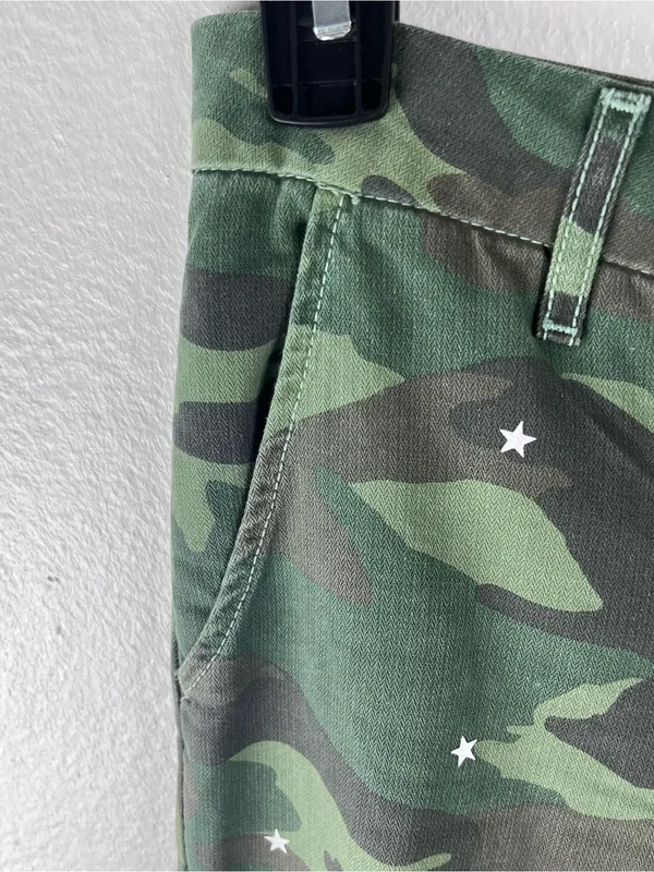 SUNDRY No. 95 Green Camo Stars Joggers Size 27 Casual Glamping Boho Hunting - Image 11