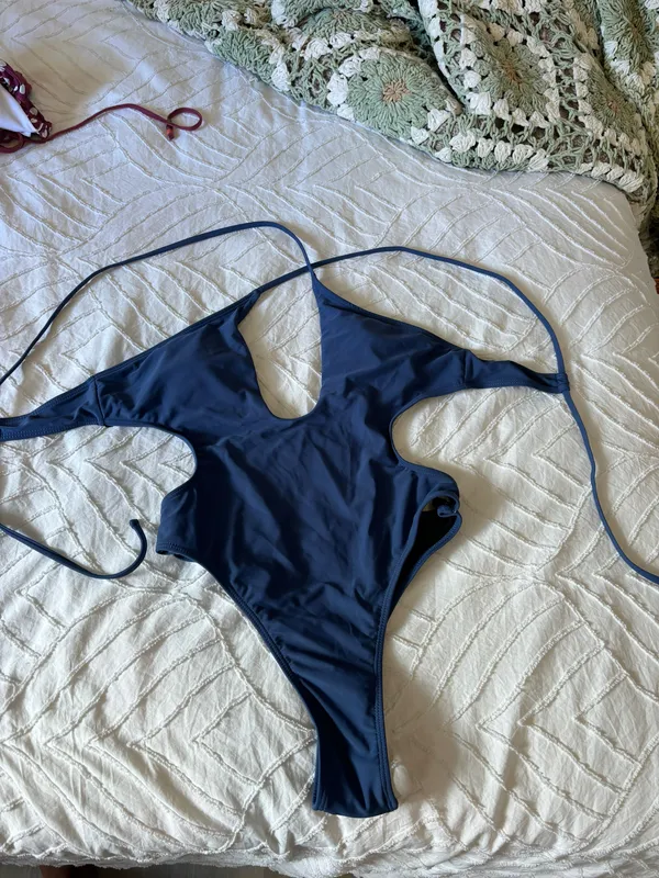 Blue Halter One Piece - Image 5