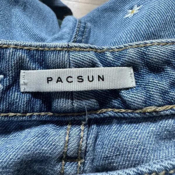 PacSun Mom Jean 29 or 8 Medium Wash Blue Embroidered‎ Daisy Floral Denim Pants - Image 6