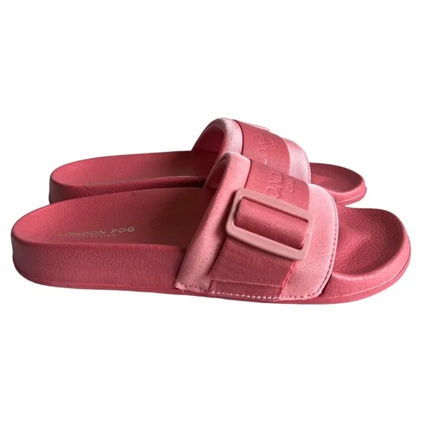 LONDON FOG COLLECTION Coral Pink Skyden Platform Slip On Slide Sandals, US7 - Image 4