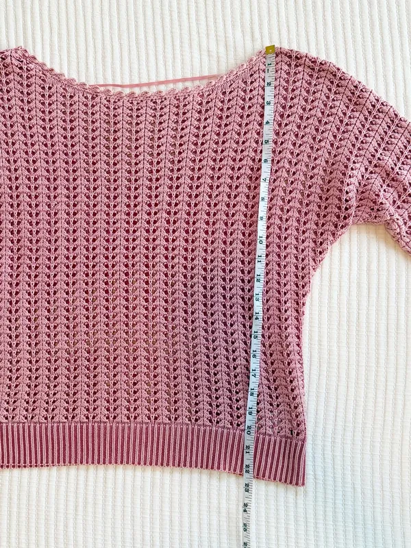Free People Boomerang Crochet Open Knit Boatneck Sweater in Sweetpea Pink - Image 8