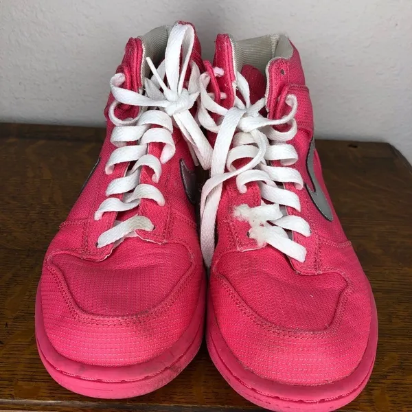 Nike Dunk High‎ Premium Pink Flash Metallic Shoes - Image 3