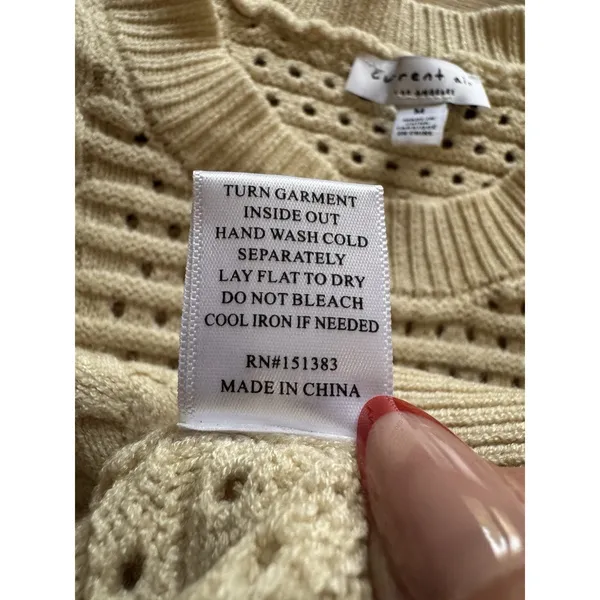 Current Air Anthropologie Women Size Medium Knit Sweater Ribbed Long Sleeve City - Image 9