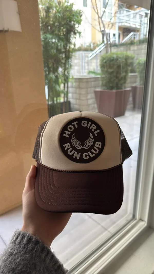 JV Truckers Hot Girl Run Club Brown Trucker Hat - Image 3