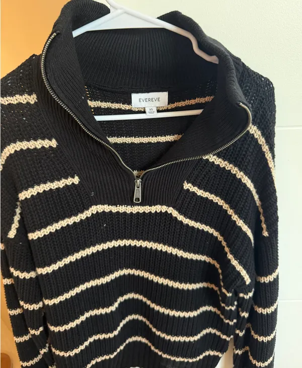 Evereve Quarter Zip Stripe Sweater - Image 2