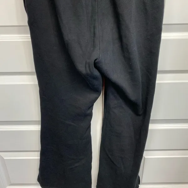 Victorias Secret PINK Striped Logo Joggers Sweatpants Wide Leg Black Medium - Image 6