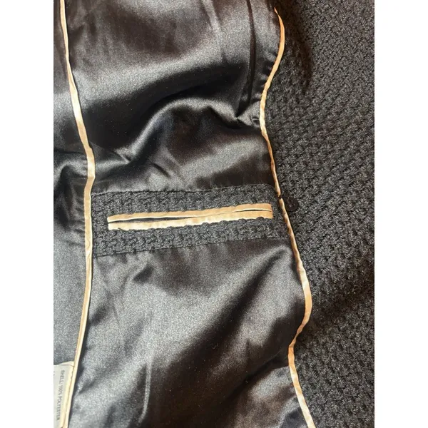Calvin Klein Belted Textured Peacoat Jacket XS Black Double Breasted - Image 7