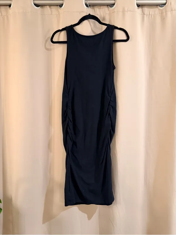 Isabel Maternity Sleeveless Black Bodycon Midi Dress - Image 2