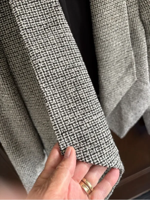 Alice + Olivia Open Front Tweed Cropped Blazer Size M - Image 5