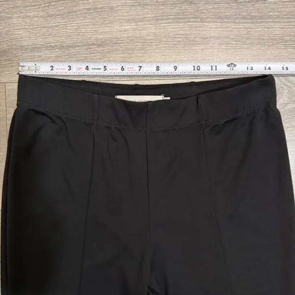 Whimsigoth Womens Pants Size M Black‎ Front Slit Cropped Flare Seam Goth Stretch - Image 8