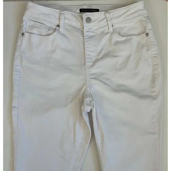 Boston Proper White Skinny Jeans Womens Size‎ 29 High Rise Stretch Denim Pants - Image 2