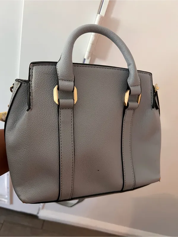 Steve Madden Grey Satchel with Yellow Scarf Accent - Image 3