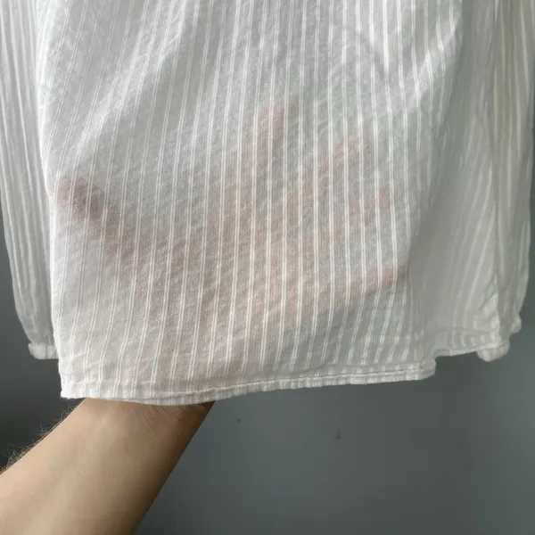 Old Navy Perfect Fit Sheer Peasant Top Size L White Renaissance Boho Romantic - Image 4