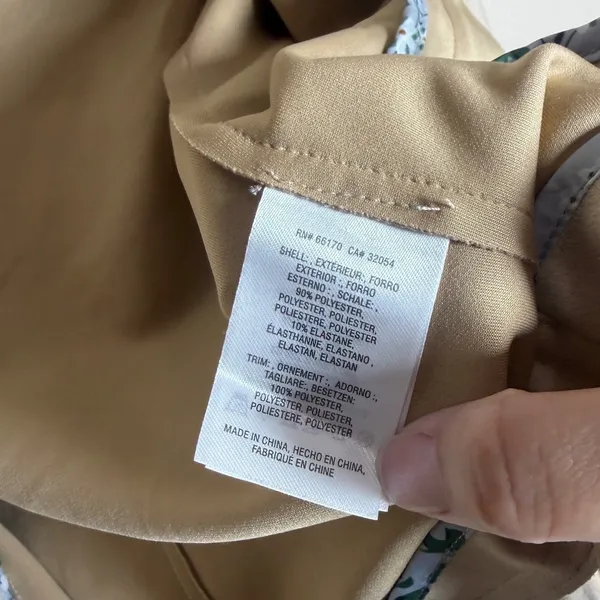 Anthropologie Faux Suede Moto Jacket Beige Cropped Open Front Floral Trim Small - Image 5