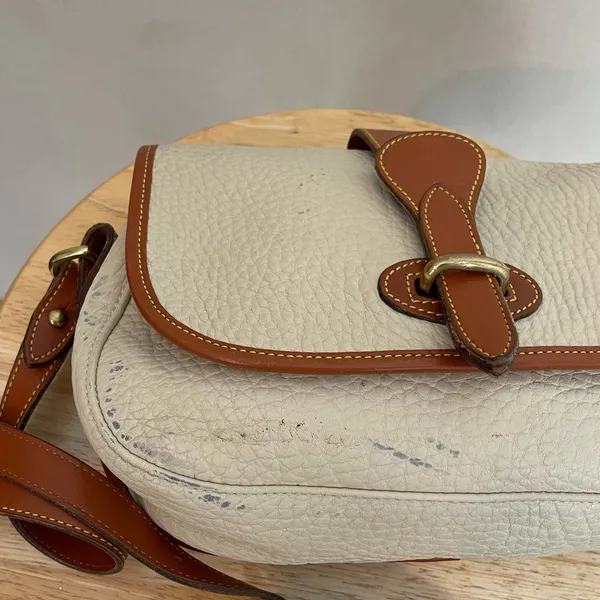 Dooney & Bourke Vintage Ivory Bag Small Equestrian Messenger Bag - Image 6