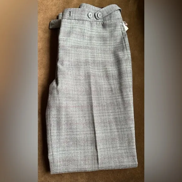 Alfani Gray & Purple Straight Leg Glen Plaid Dress Pants Slacks SZ 8 Great Cond - Image 2